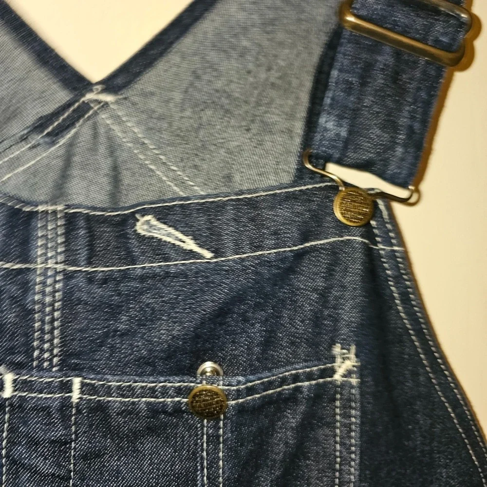 Vintage Sears Roebucks Denim Overalls Mens 46 x 32 Dark Blue Jean Farmer Country